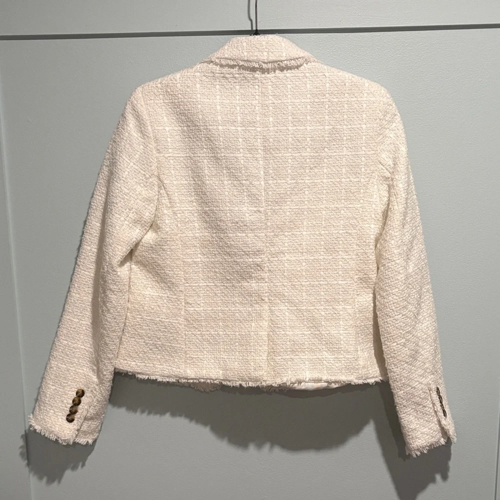 Ann Taylor Ivory Textured Tweed Blazer - Picture 3 of 14